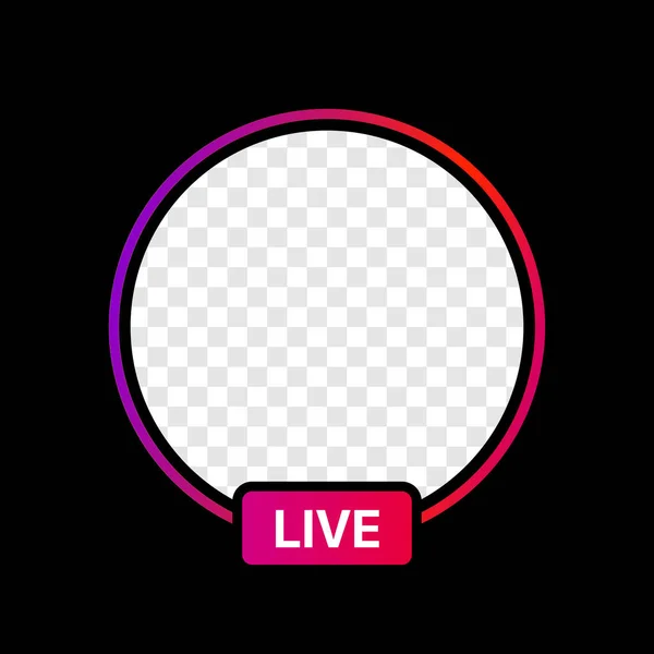 Perfil do Instagram Live Icon Interface. Placeholder transparente. Coloque sua foto sob fundo — Vetor de Stock