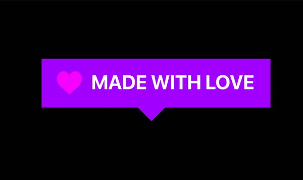 Made With Love Notification Reaction. Social Media Illustration On Black Background — Stock Illustration Made With Love Notification Reaction. Social Media Illustration On Black Background Stock Vector