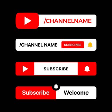 Youtube Video Streaming Button Set. Youtube Lower Third. Youtube Channel Name. Subscribe clipart