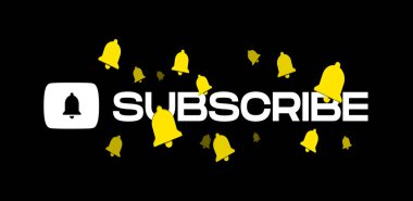 Youtube Üyelik Başlığı Uçan Zil Vektörü Resimleri Siyah Arkaplanda