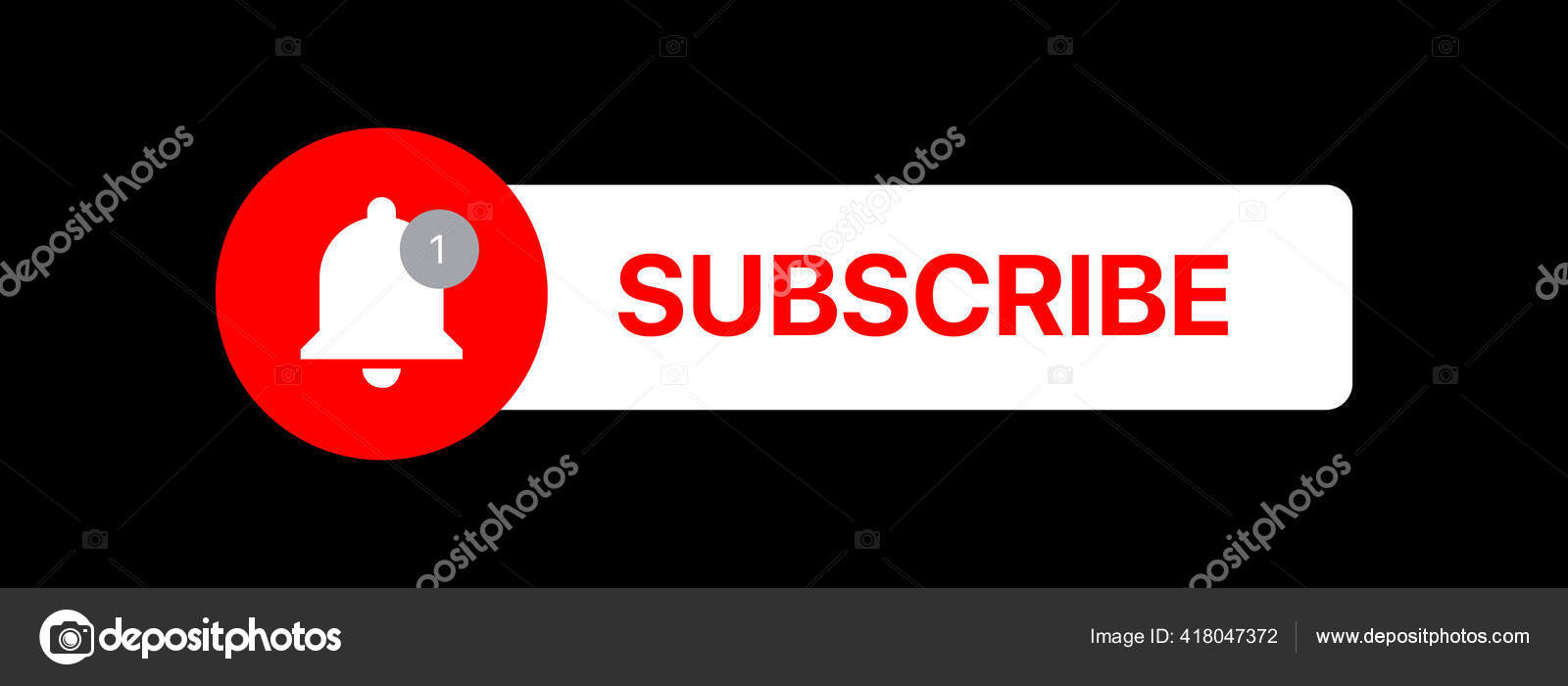 Youtube Subscribe Button Lower Third Social Media Vector Element On Black Background Stock Vector Image By C Garnostudio