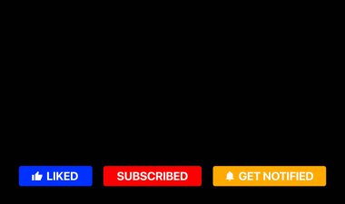 Youtube Subscribe Buttons. Liked, Subscribed, Get Notified. Social Media Lower Third Vector Illustration clipart