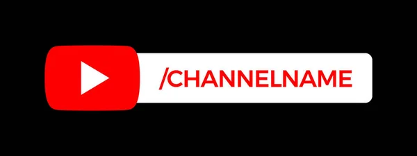 Youtube Channel Name Lower Third. Red Broadcast Banner for Video On Black Background. Vector Illustration — Stock Vector