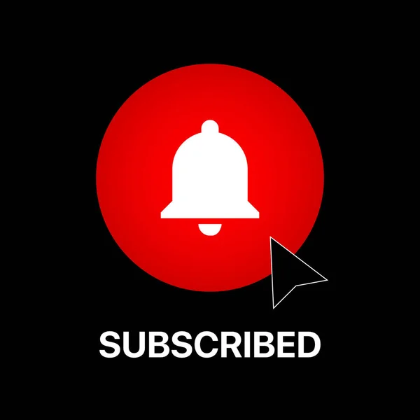 Youtube abone düğmesi. Youtube Üçüncü Sınıf. Youtube Bell Simgesi. Siyah Arkaplanda Vektör Resimleri — Stok Vektör