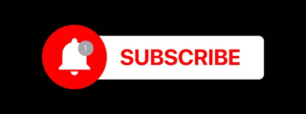 Youtube Üyelik Düğmesi Alt Üçüncü. Siyah Arkaplan Üzerine Sosyal Medya Vektör Elementi — Stok Vektör