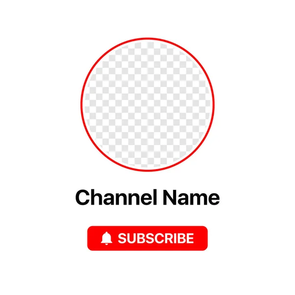 Youtube Profile Icon Interface. Subscribe Button. Channel Name. Transparent Placeholder. Put Your Photo Under Background — Stock Vector
