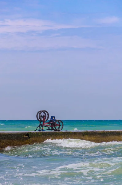 Playa Odesa Con Olas Ucrania —  Fotos de Stock