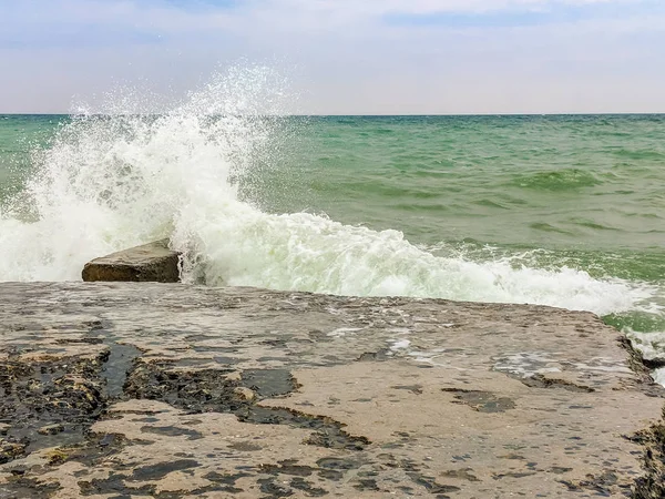 Одесский Пляж Волнами Украине — стоковое фото