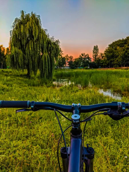 Mtb Fiets Trail Het Zomerseizoen — Stockfoto