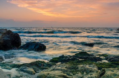 Odesa günbatımı yaz sezonu sırasında içinde deniz manzarası