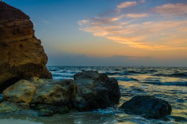 Odesa günbatımı yaz sezonu sırasında içinde deniz manzarası