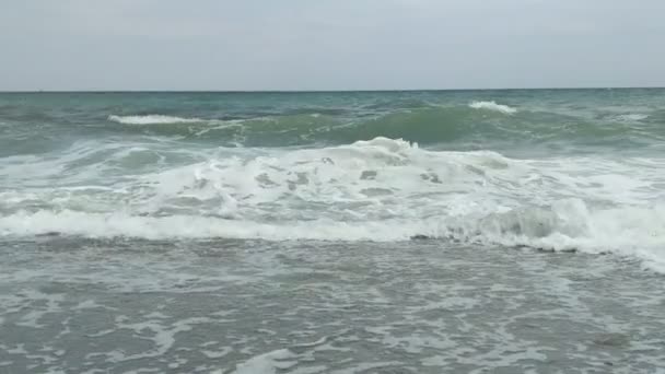 Волны Море Осенний Сезон — стоковое видео