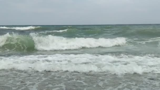 Golven Van Zee Het Herfst Seizoen — Stockvideo