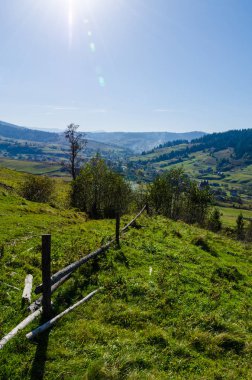 Sonbahar sezonu güneşli günde Karpat Dağları
