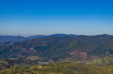 Sonbahar sezonu güneşli günde Karpat Dağları
