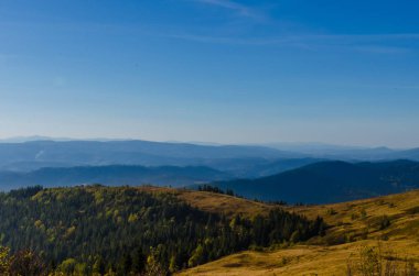 Sonbahar sezonu güneşli günde Karpat Dağları