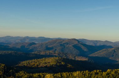 Sonbahar sezonu güneşli günde Karpat Dağları