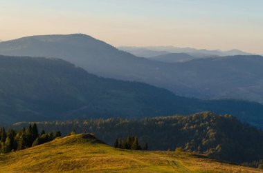 Sonbahar sezonu güneşli günde Karpat Dağları