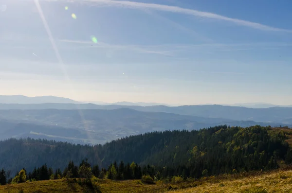 Карпатские Горы Солнечный День Осенью — стоковое фото