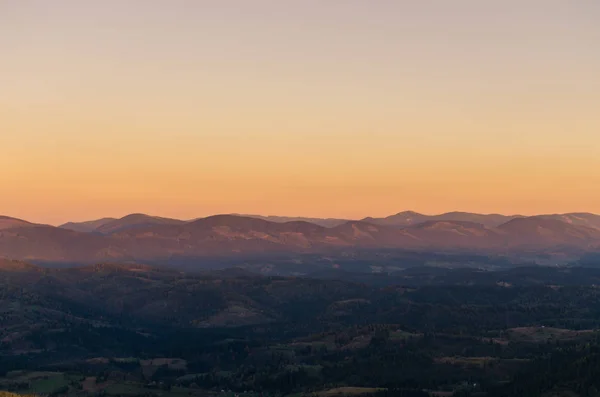 Sonnenuntergang Den Karpaten Der Herbstsaison — Stockfoto