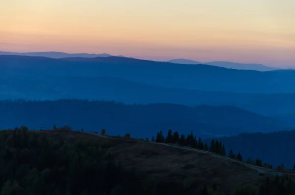 Sonnenuntergang Den Karpaten Der Herbstsaison — Stockfoto