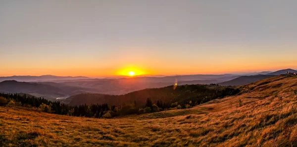 Sonnenuntergang Den Karpaten Der Herbstsaison — Stockfoto