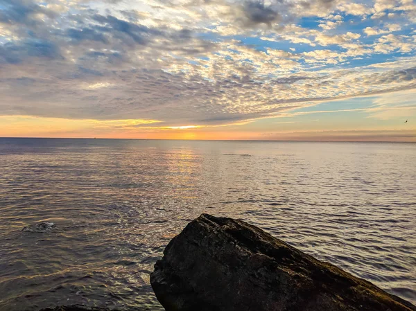 Meereslandschaft Odesa Während Des Sonnenaufgangs Der Herbstsaison — Stockfoto