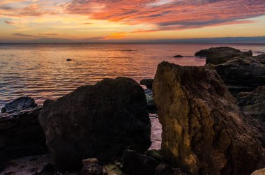 Odesa içinde deniz manzarası gündoğumu sonbahar sezonu sırasında