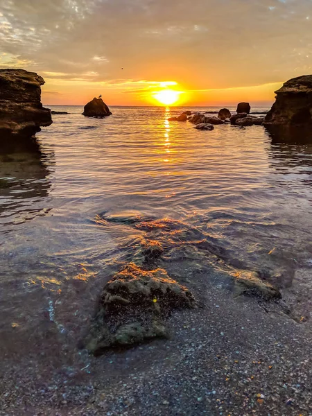 Odesa Içinde Deniz Manzarası Gündoğumu Sonbahar Sezonu Sırasında — Stok fotoğraf