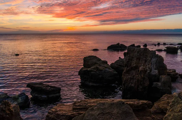 Seascape Odesa Podczas Sunrise Sezonie Jesiennym — Zdjęcie stockowe