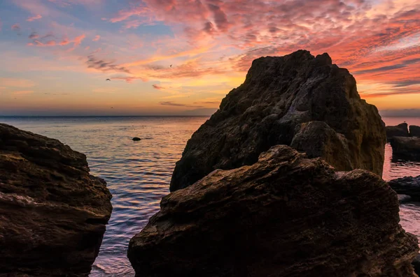 Paisaje Marino Odesa Durante Amanecer Temporada Otoño Fotos de stock