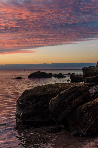 Paisaje Marino Odesa Durante Amanecer Temporada Otoño — Foto de Stock