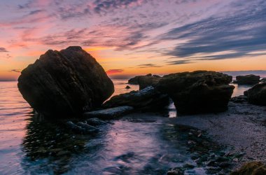 Odesa içinde deniz manzarası gündoğumu sonbahar sezonu sırasında