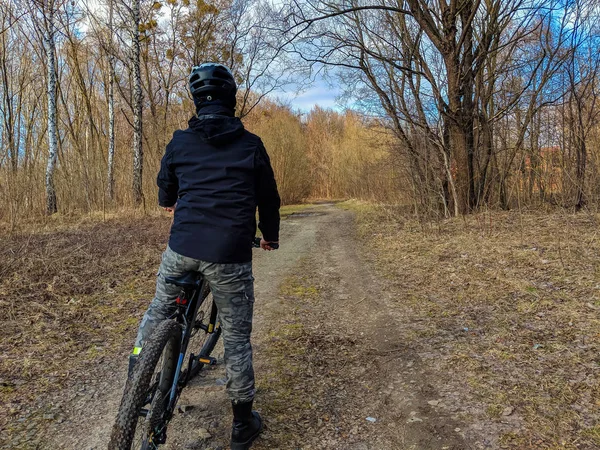 Mtb Fahrrad Der Frühjahrssaison Unterwegs — Stockfoto