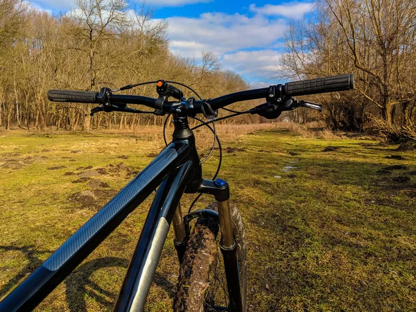 Vtt Vélo Sur Sentier Printemps — Photo