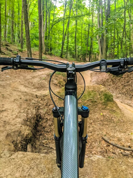 Mtb Bicycle Trail Spring Season — Stock Photo, Image