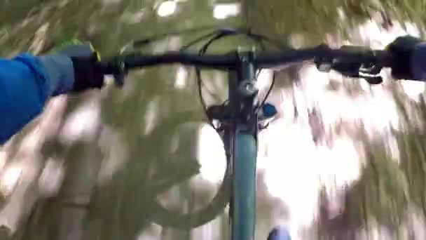 MTB fiets op het parcours in de lente seizoen — Stockvideo