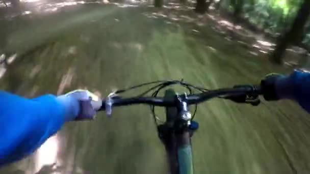 Bicicleta MTB na trilha na temporada de verão ; — Vídeo de Stock