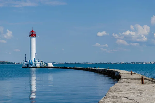 Seascape Lighthouse Black Sea Odesa Summer Season — Stock Photo, Image