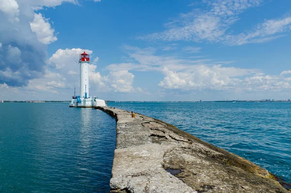 Seascape Lighthouse Black Sea Odesa Summer Season — Stock Photo, Image