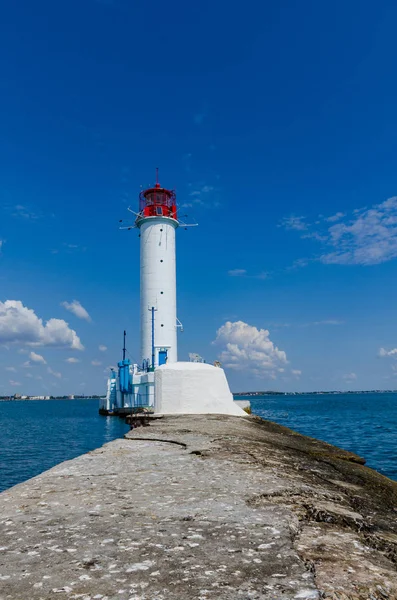 Seascape Lighthouse Black Sea Odesa Summer Season — Stock Photo, Image