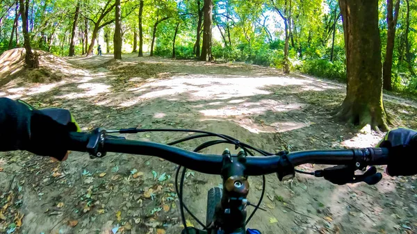 Mtb Fiets Rijden Het Bike Park Het Herfst Seizoen — Stockfoto