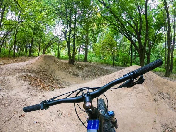 Bicicleta Mtb Nas Trilhas Temporada Outono — Fotografia de Stock