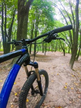 Sonbahar sezonunda patikada bisiklet.