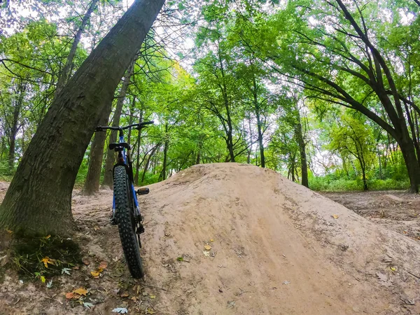 Bicicleta Mtb Nas Trilhas Temporada Outono — Fotografia de Stock