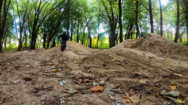 Bicicleta Mtb Nas Trilhas Temporada Outono — Fotografia de Stock