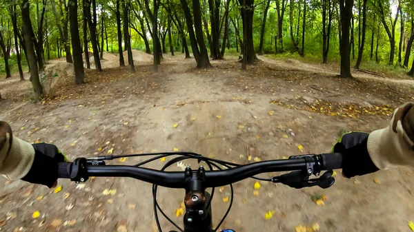 Bicicleta Mtb Nas Trilhas Temporada Outono — Fotografia de Stock