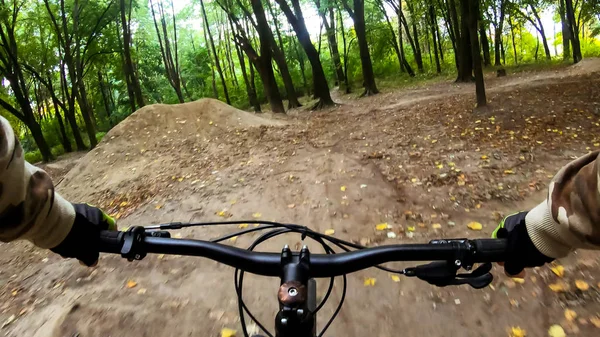 Bicicleta Mtb Nas Trilhas Temporada Outono — Fotografia de Stock