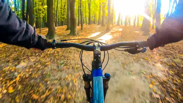 Amateur Rider Riding Trails Autumn Season — Stock Photo, Image