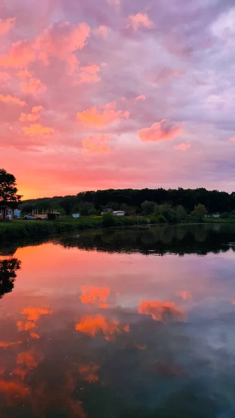 Paisaje Perfecto Del Lago Temporada Primavera — Foto de Stock